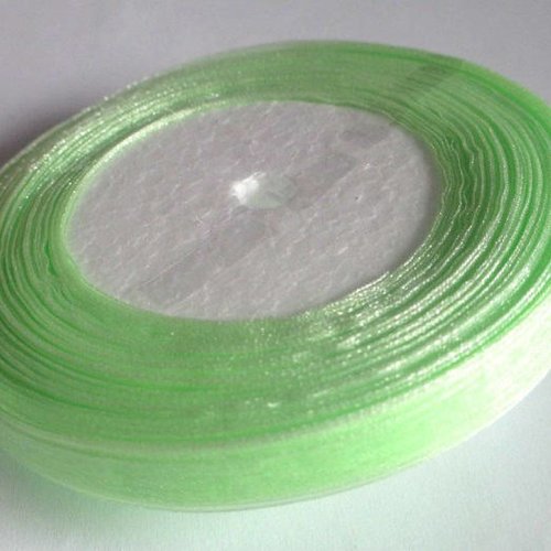 1 bobine ruban organza vert clair 10mm de 45m