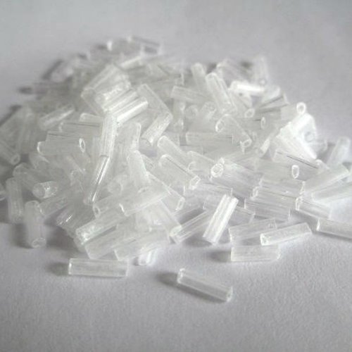 10gr perles de rocaille tube en verre couleur blanc 6mm (rt2)
