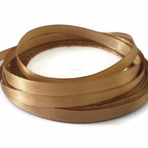 Bobine de 23 m de ruban satin marron  6mm