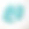 20 perles en verre ovale couleur bleu brillant 9x6mm