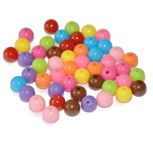 50 perles acrylique mélange de couleur 8mm
