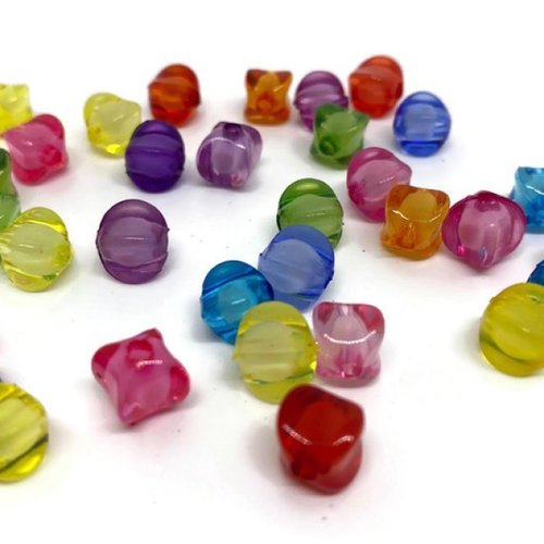 50 perles acryliques mélange de couleur 8mm (pa8-10)