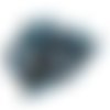 20 perles noir moucheté bleu brillant en verre 6mm