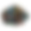 60 perles noir moucheté brillant mélange de couleur  en verre 6mm
