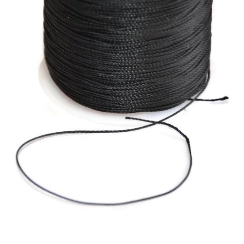 10m fil cordon polyester noir 0.5mm