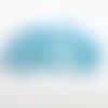 20 perles toupies en verre bleu clair 6mm