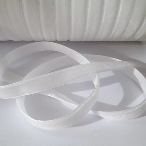 1m ruban velours blanc largeur 10 mm