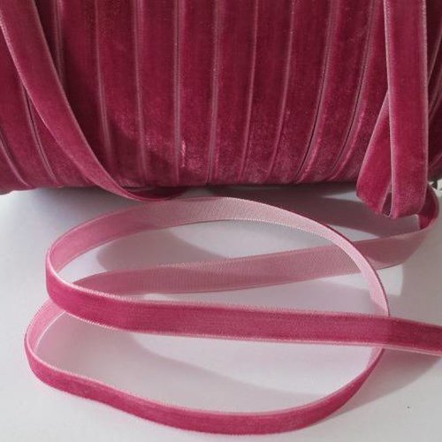 1m ruban velours rose fuchsia largeur 10 mm