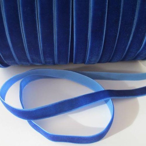 1m ruban velours bleu foncé largeur 10 mm
