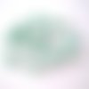 10 perles en verre blanches mouchetées vert 8mm