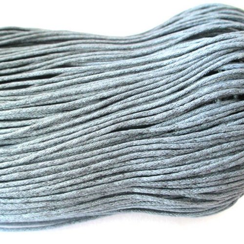20 mètres fil coton ciré gris foncé 1.5mm