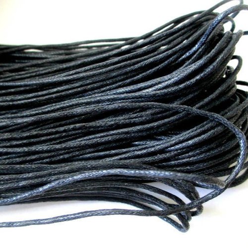 20 mètres fil coton ciré noir 1.5mm