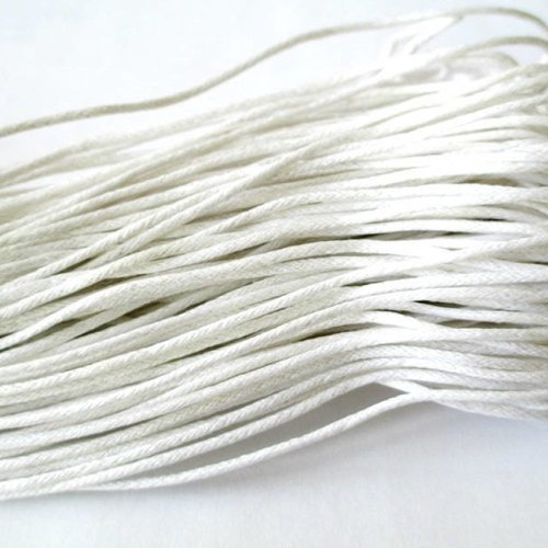 20 mètres fil coton ciré blanc 1.5mm