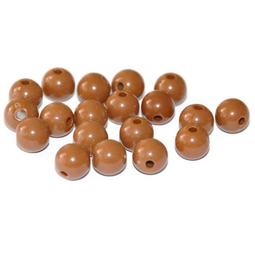 10 perles acrylique marron 8mm