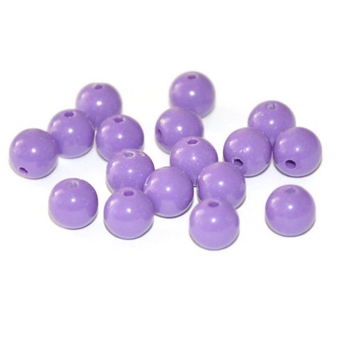 10 perles acrylique violette 8mm