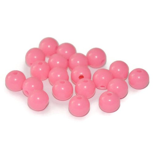 10 perles acrylique rose bonbon 8mm