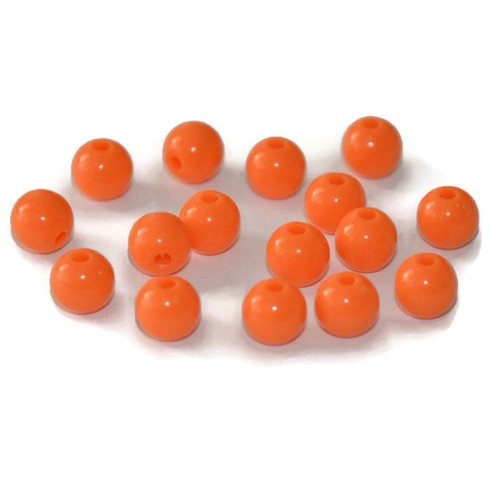10 perles acrylique orange 8mm