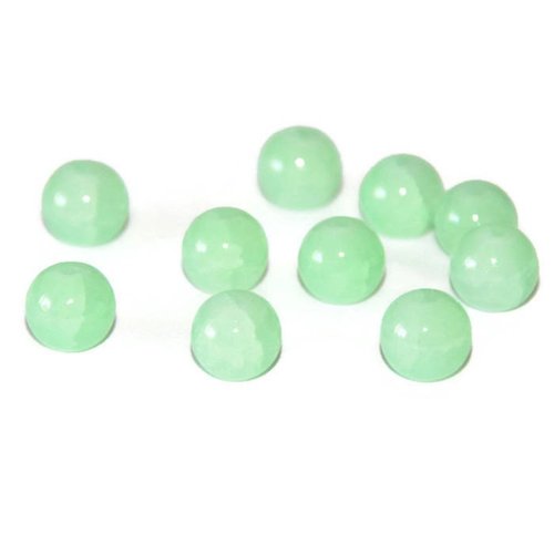 10 perles en verre imitation jade craquelé vertes 8mm