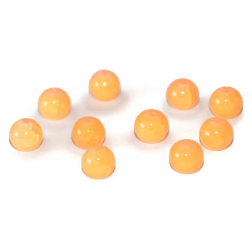 10 perles en verre imitation jade craquelé orange clair 8mm