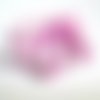 10 perles en verre bicolore rose et blanc 8mm (p-3)