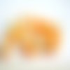 10 perles en verre bicolore orange et blanc 8mm (p-9)