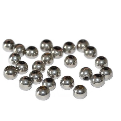 20 perles en verre electroplate argenté 6mm