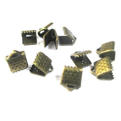 100 embouts à griffes en métal couleur bronze 6x8mm