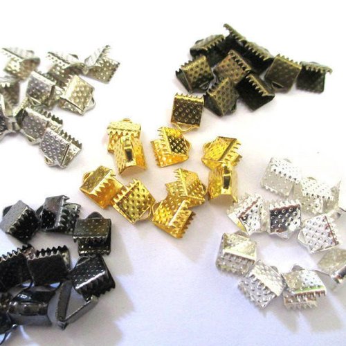 100 embouts à griffes en métal mélange de couleurs 6x8mm