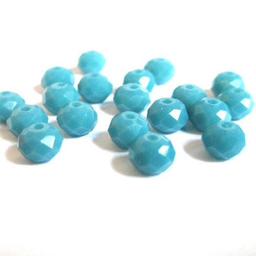 10 perles cristal rondelle à facettes bleu 6x5mm