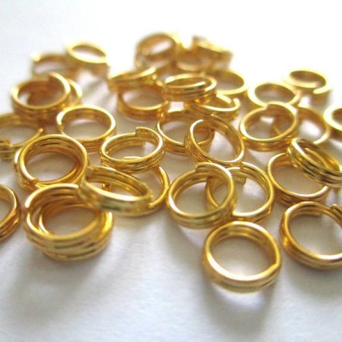 250 anneaux double de jonction 5 mm couleur doré