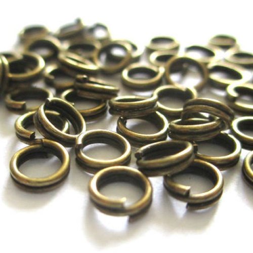 250 anneaux double de jonction 5 mm couleur bronze