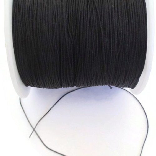 10 mètres fil nylon tréssé 0.5mm noir