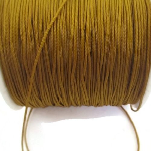 10 mètres fil nylon tréssé 0.5mm marron doré