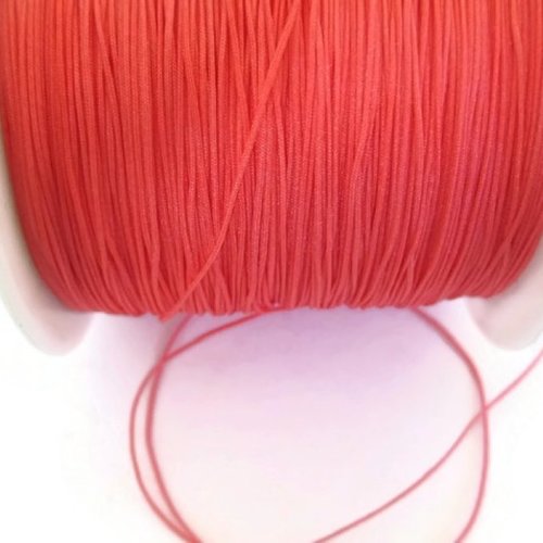 10 mètres fil nylon tréssé 0.5mm corail