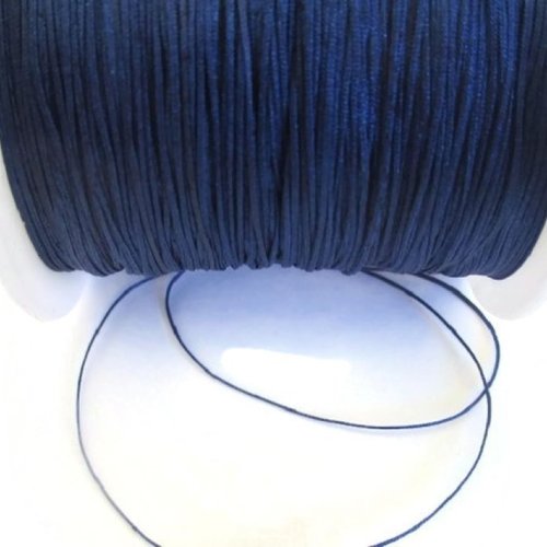 10 mètres fil nylon tréssé 0.5mm bleu nuit