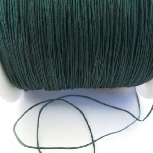 10 mètres fil nylon tréssé 0.5mm vert foncé