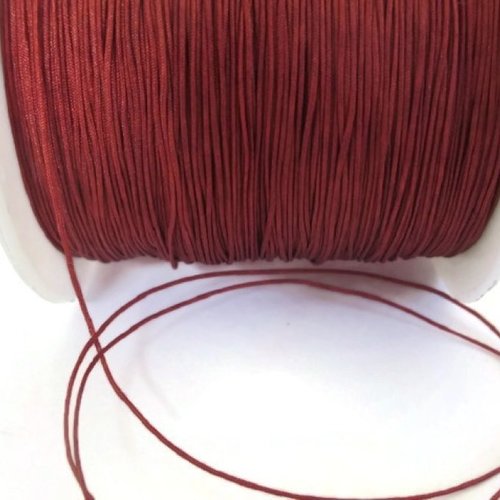 10 mètres fil nylon tréssé 0.5mm acajou