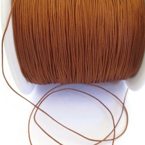10 mètres fil nylon tréssé 0.5mm marron chocolat