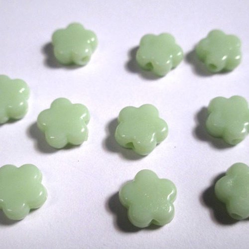 10 perles étoile acrylique vert clair 9x9x4 mm (o-32)