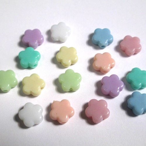 16 perles étoile acrylique mélange de couleur 9x9x4 mm (o-31)