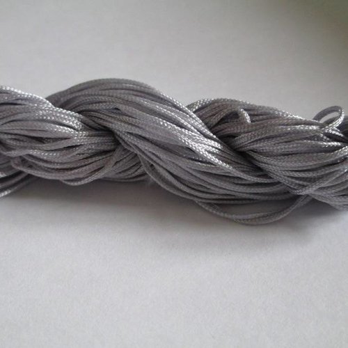 25m fil nylon tressé gris 1mm