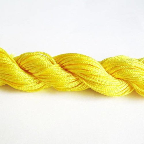 25m fil nylon tressé jaune 1mm