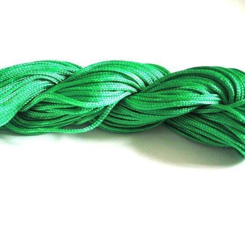 25m fil nylon tressé vert 1mm