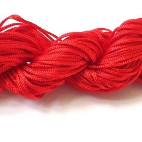25m fil nylon tressé rouge 1mm