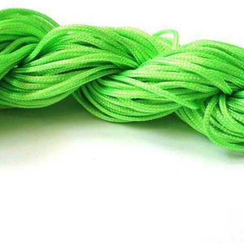 25m fil nylon tressé vert fluo 1mm