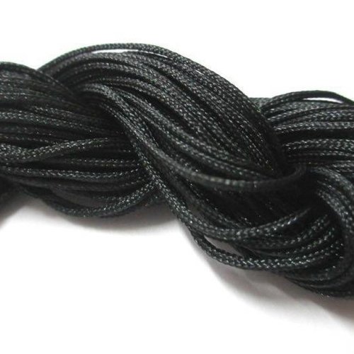 25m fil nylon tressé noir 1mm