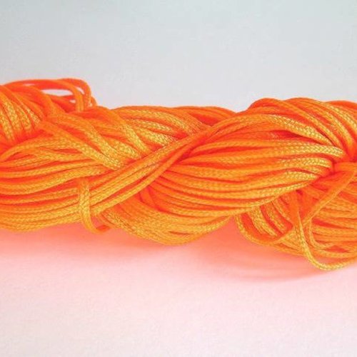 25m fil nylon tressé orange fluo 1mm