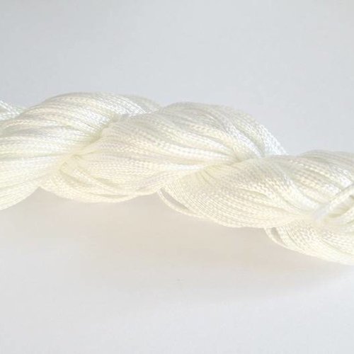 25m fil nylon tressé blanc 1mm