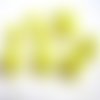 10 perles en verre peint jaune craqué 10mm (o-36)