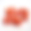 10 perles en verre peint orange craqué 10mm (o-35)